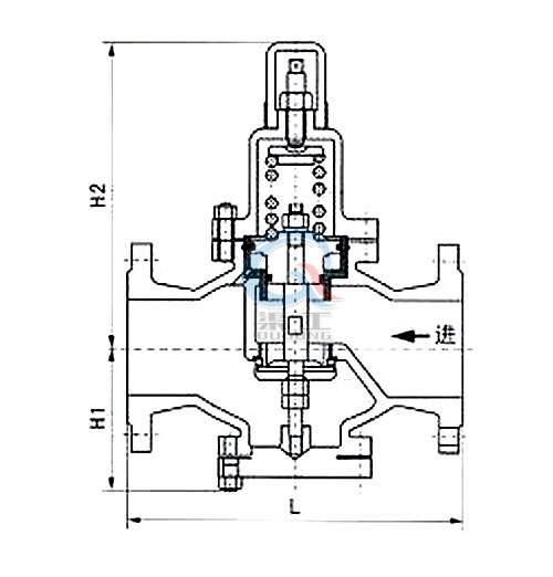 Y42X水用減壓閥，空氣減壓閥外形圖